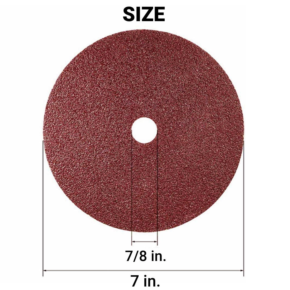 7″ Calcined A/O Resin Fiber Disc 16 24 36 60 80 120 Grit Grinding Sanding Discs