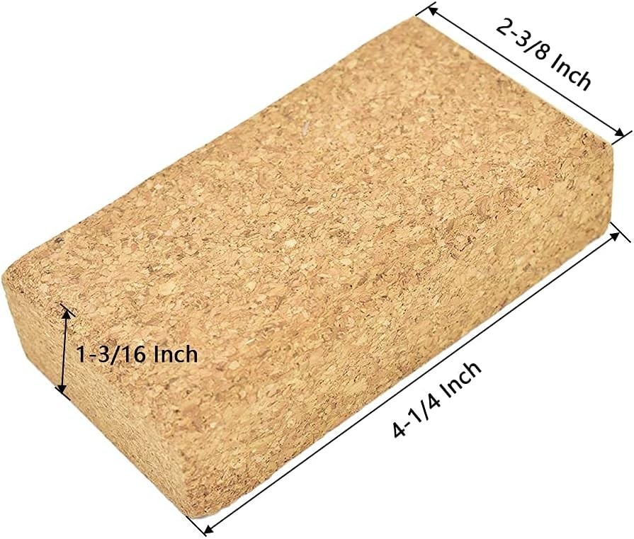 3-Pack Cork Sanding Blocks Hand Tool Beveled Edge Flat Curved Woodworking Auto