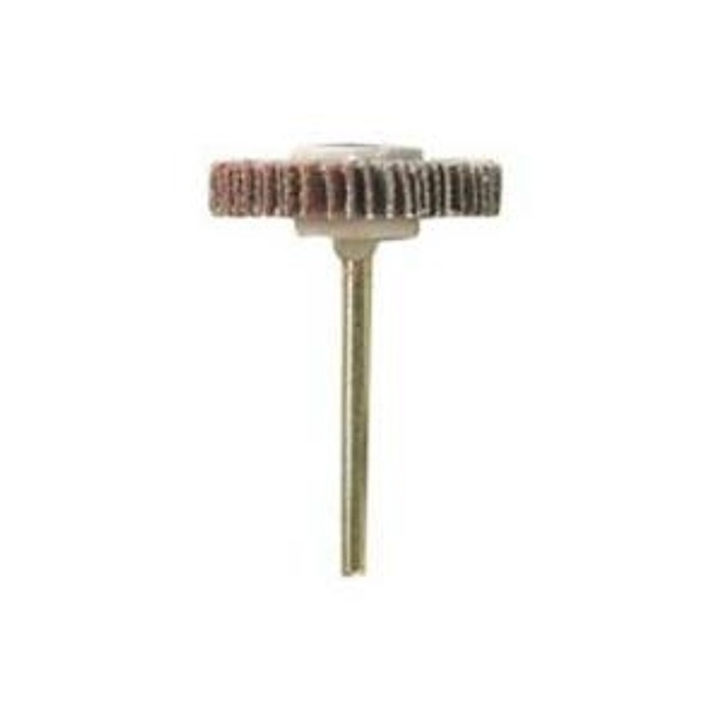 Dremel 504 Flap Wheel, 3/16 in Dia, 1/8 in Arbor, 80 Grit, Medium, Emery Cloth A
