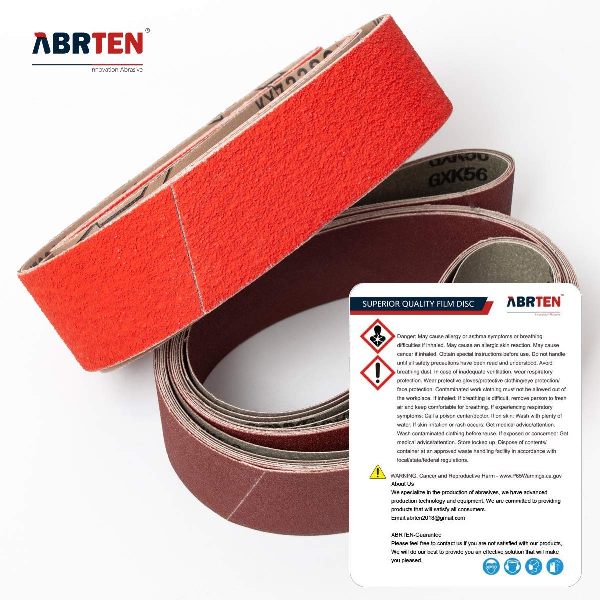 Sanding Belts 2×72 Inch 51x1829mm Ceramic Aluminum Oxide Assorted kit 6 Pa