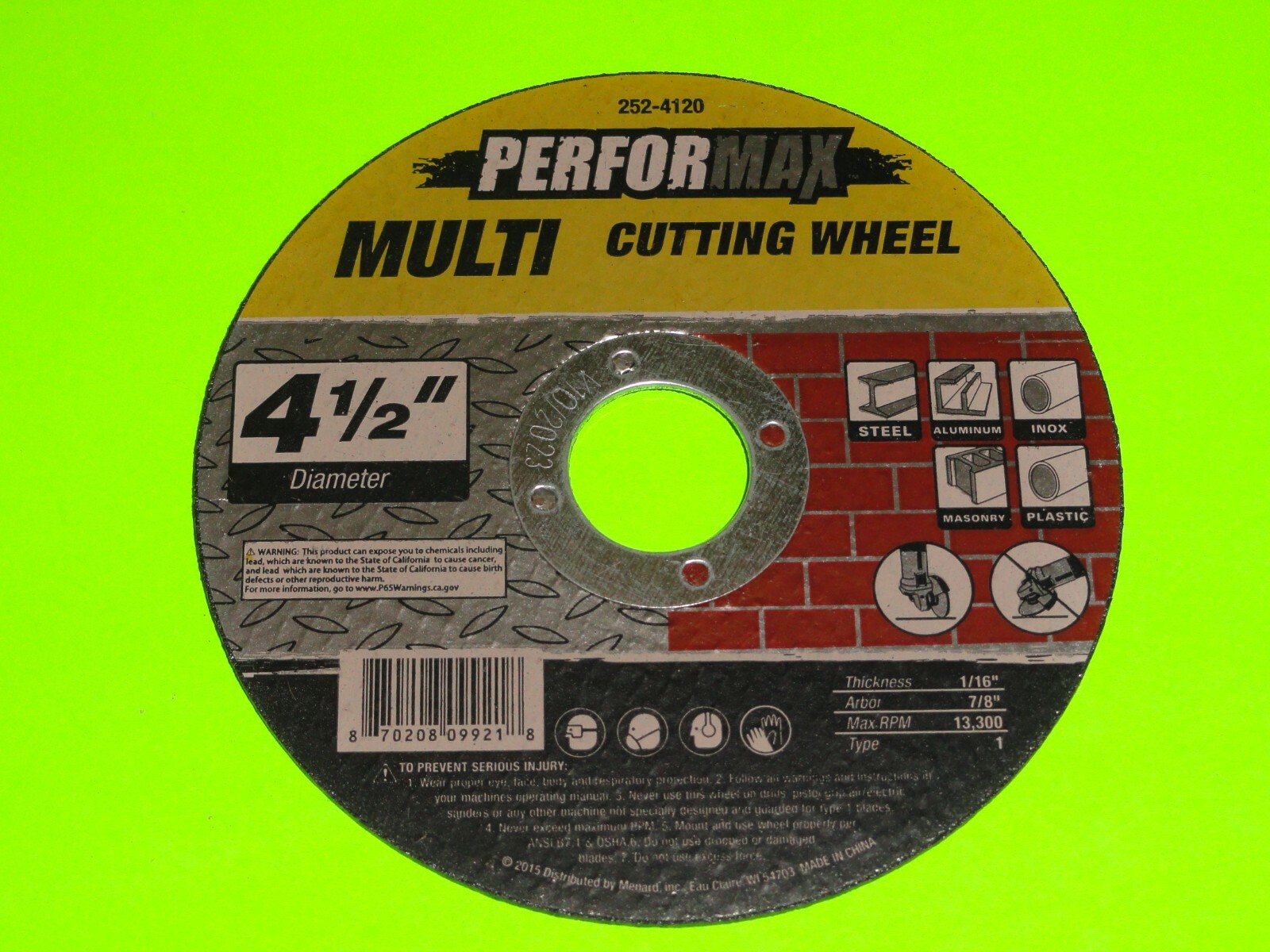 (4x) 4-1/2″ Diameter Multi Cut-Off Wheel for Angle Grinder Metal+Plastic+Masonry