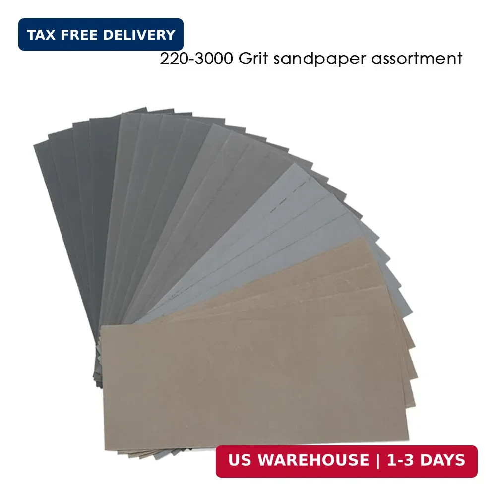 40Pcs Wet Dry Sandpaper Assortment, 220 320 400 600 800 1000 1200 1500 2000 3000