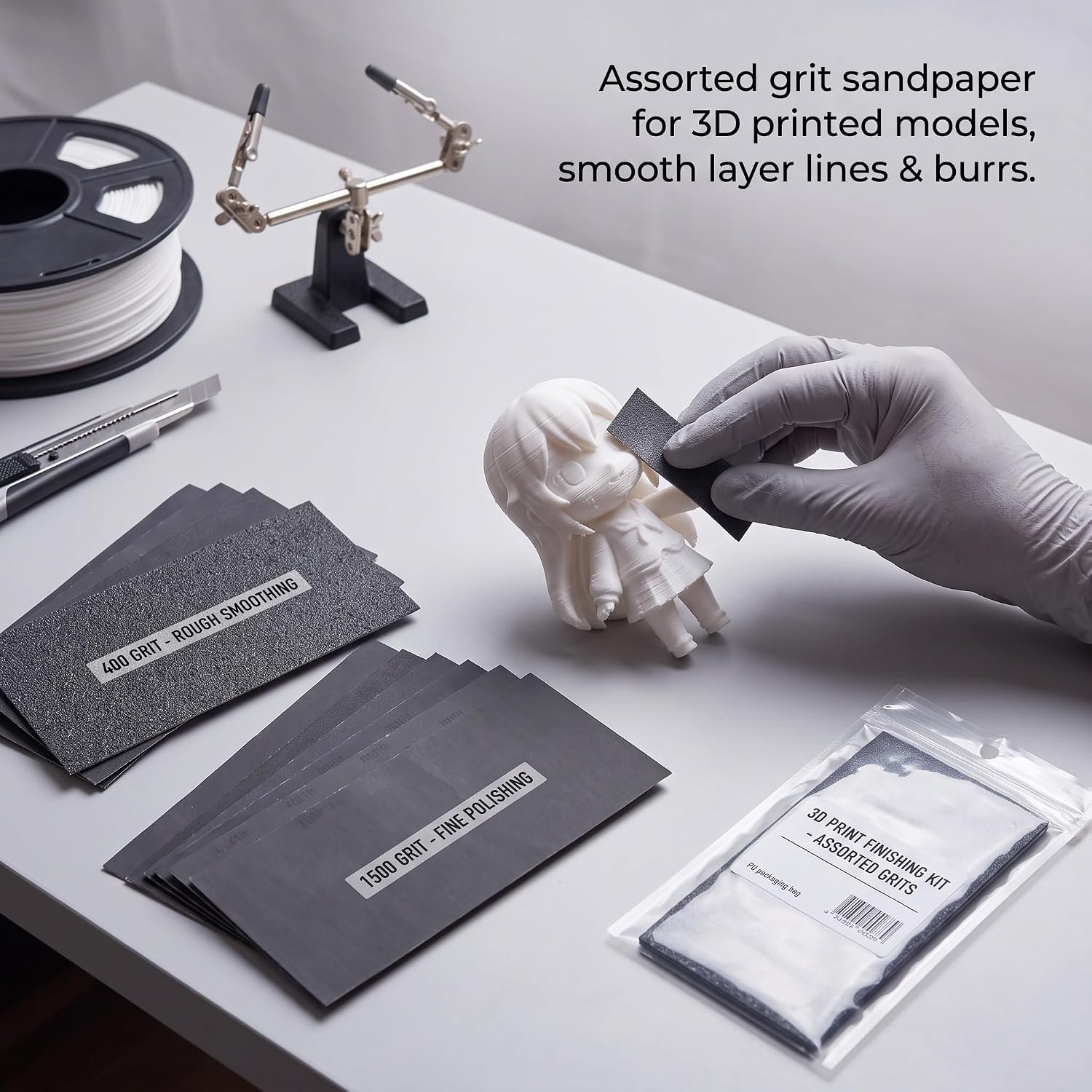 High-Quality Waterproof Silicone Carbide Sandpaper Set – 12 Sheets Assorted Grit