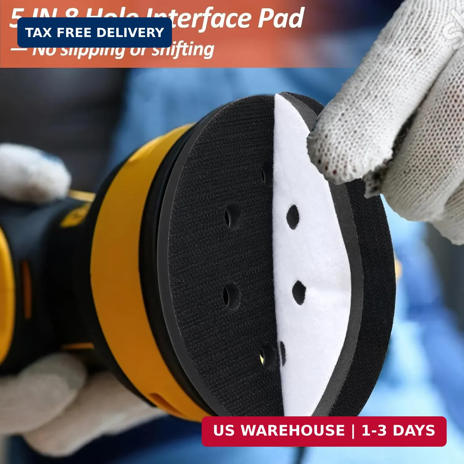 4 Pack 5 Inch 8 Holes Foam Sanding Pads for Orbital Sander | Hook & Loop, Soft D