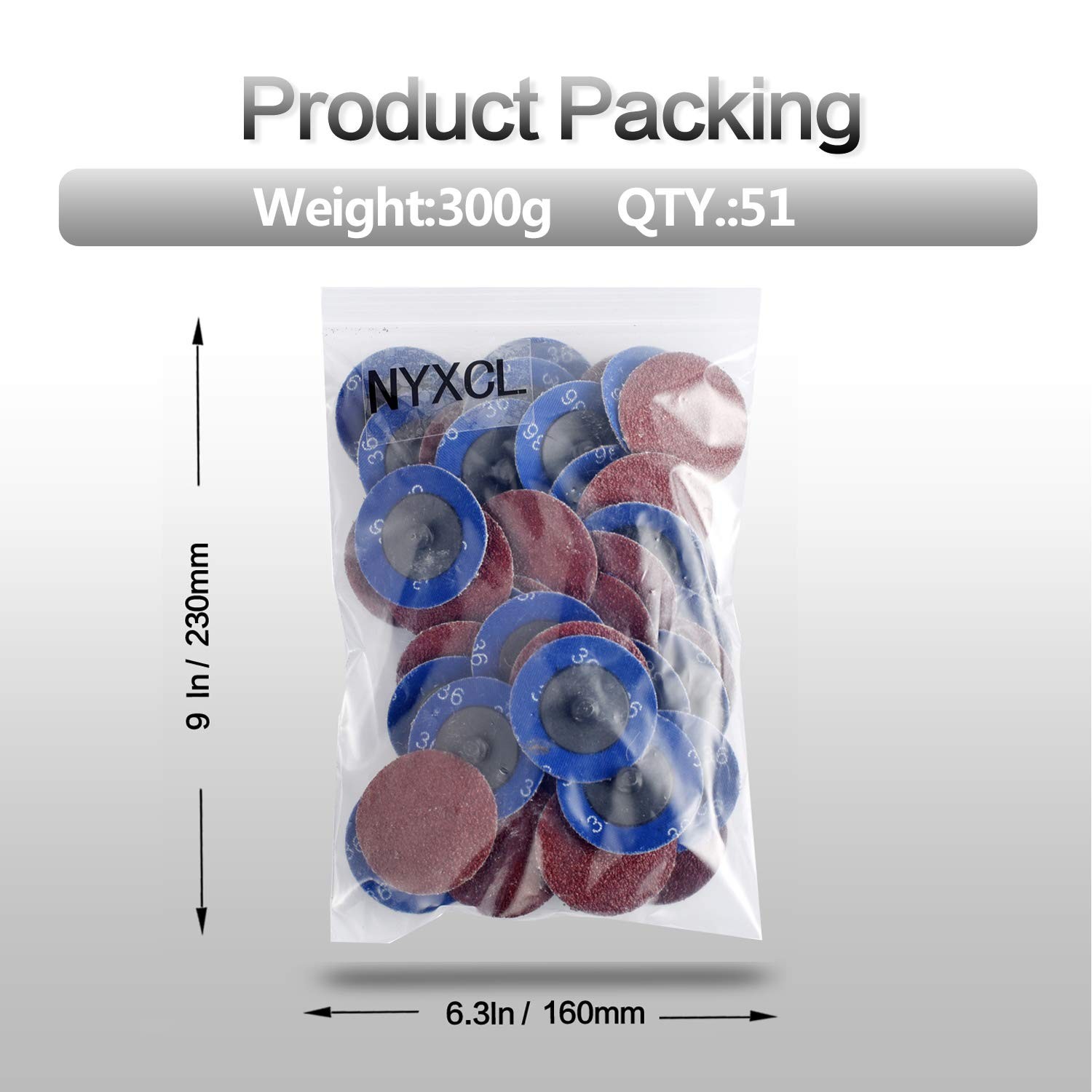 NYXCL Miroku 50Pcs P36 2 inch Quick Change Discs Set, A/O Sanding with…