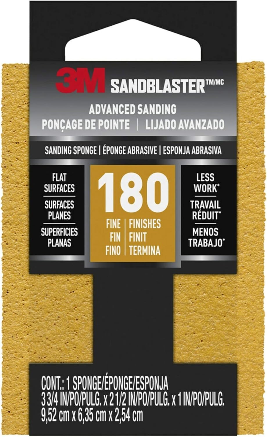 3M SandBlaster Sanding Sponge 3.75″ x 2.5″ x 1″ 20907-180