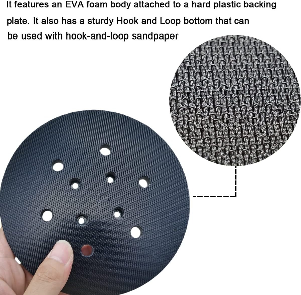 6 Inch 6 Hole Hook and Loop Replacement Sanding Pad for Ridgid R2611 Random