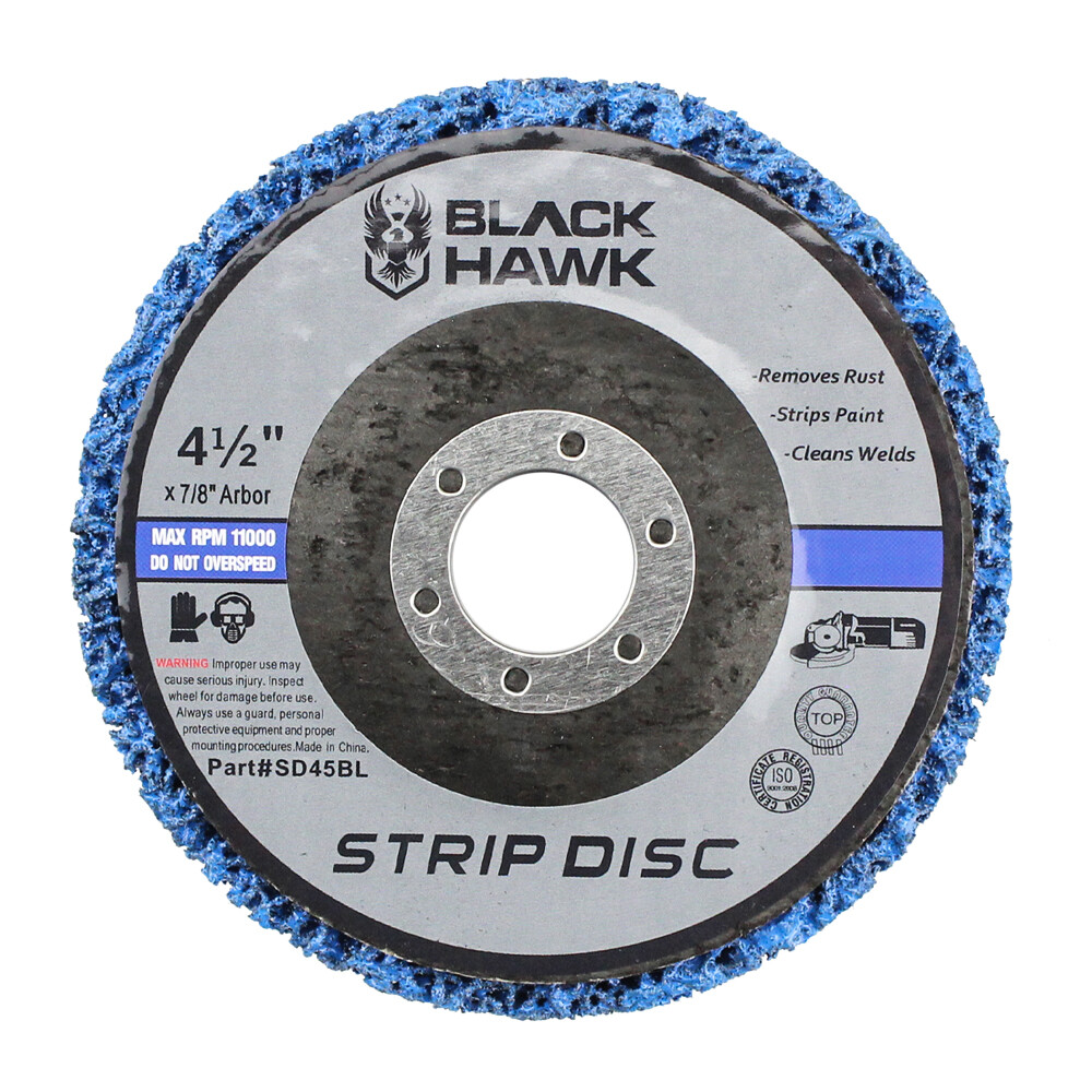 10 Pack 4.5″x7/8″ Black Hawk Easy Strip 4-1/2″ Discs Remove Paint Rust & Clean