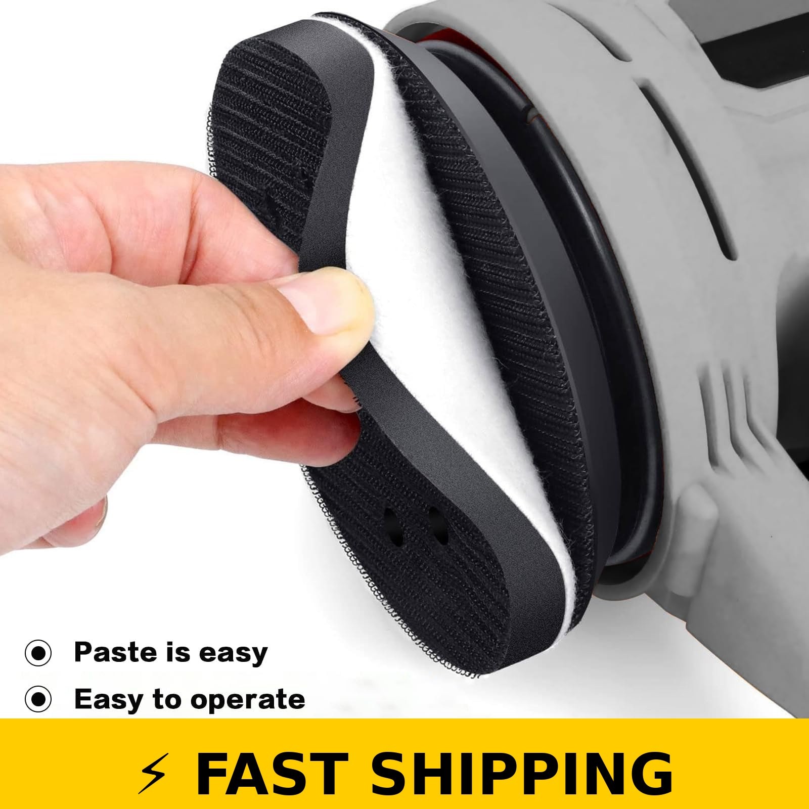 TPSUIPA 6-Pack 5-Inch 8-Hole Foam Sanding Pads for Orbital Sanders