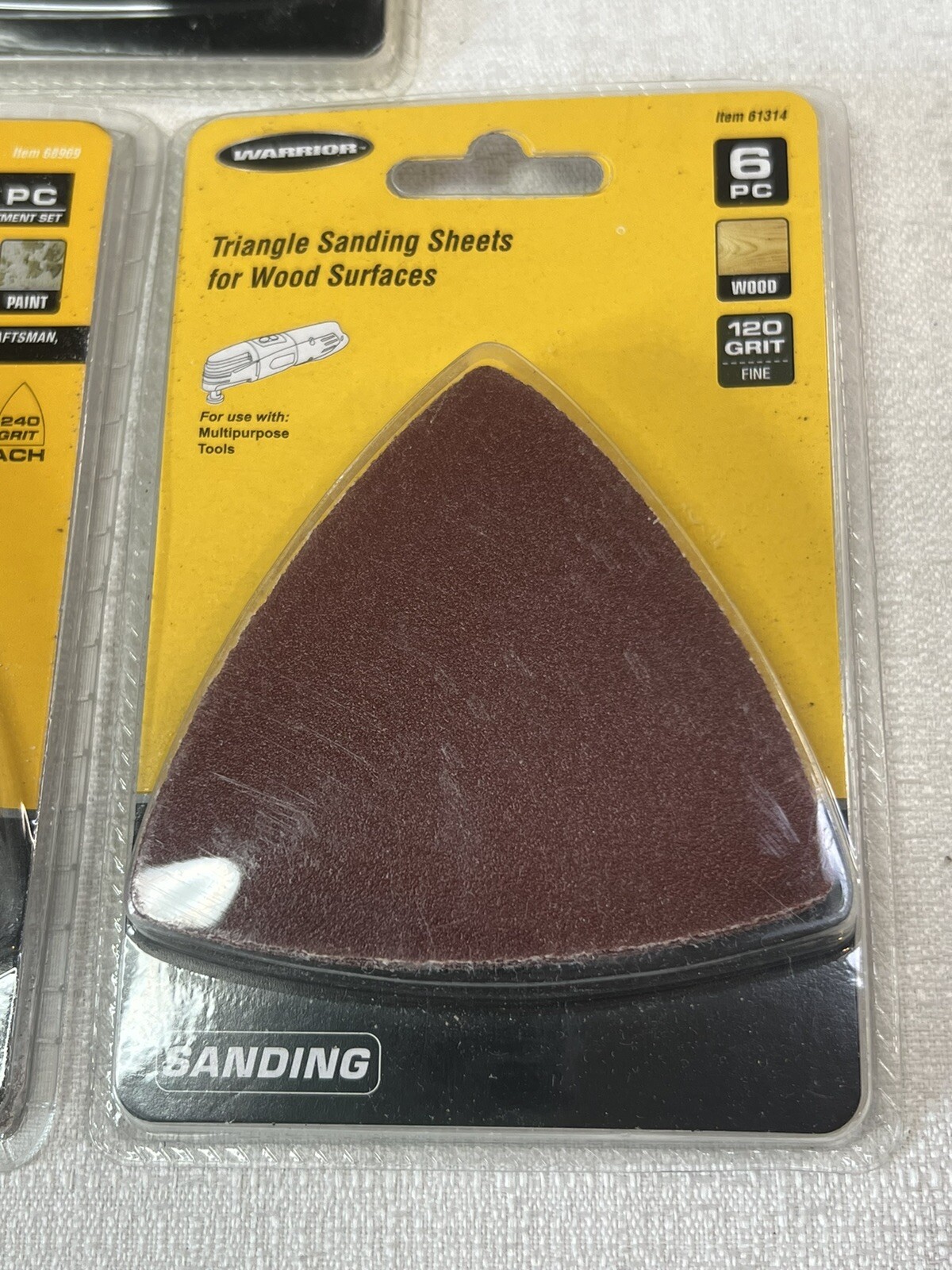 Lot Of 3 Triangle Sanding Pads For Wood, Painted Surfaces For Multipurpose Tool