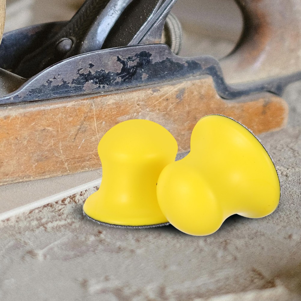 2Pcs Reusable PU Sanding Discs for Car Polishing Hand Grinding Pads Yellow