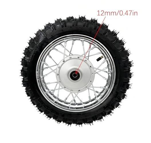 2.5-10 Inch Front Wheel Tire with 1.4 x 10 Inch Rim, Drum Brake and 12mm