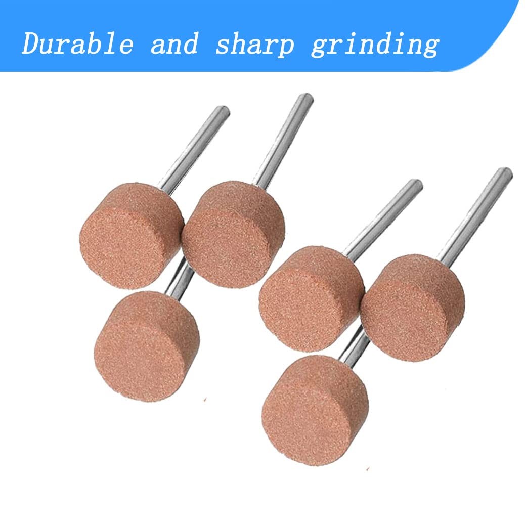 18pcs Rotary Grinding Stones, 1/8” Shank 15MM Cylinder Shape 15mm, Red