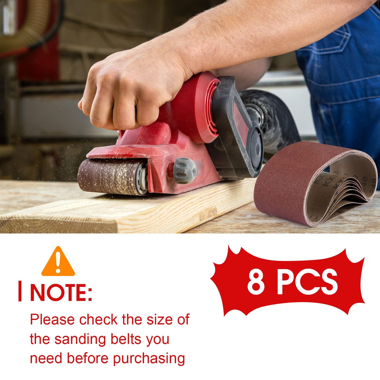Belt Sander Sanding Belts, 8 Pcs Belt Sander Paper 2 Each of 80 120 150 240 G…