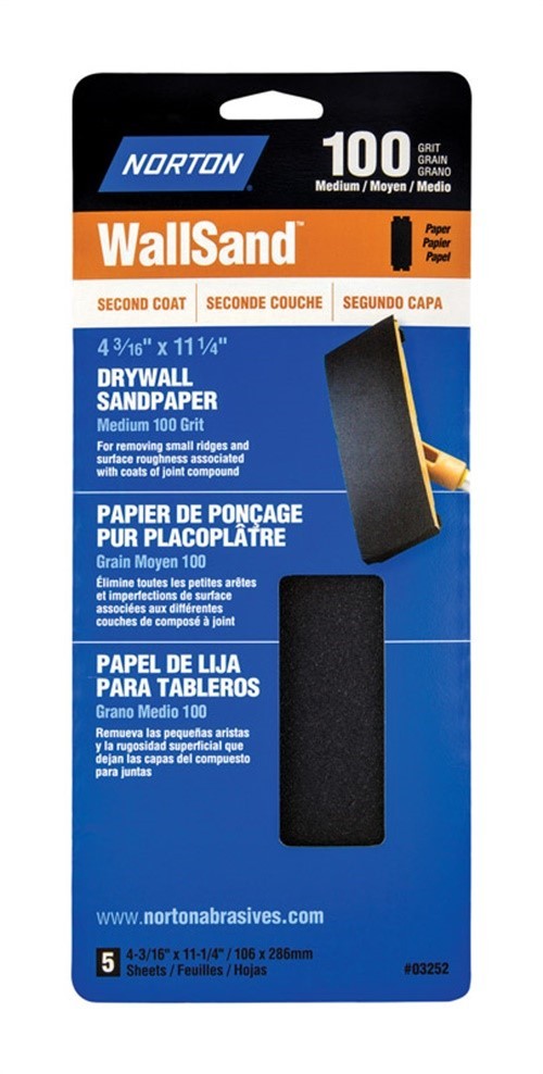 Norton 07660702534 Silicon Carbide 100-Grit Sandpaper 11-1/4Lx4-3/16W in.