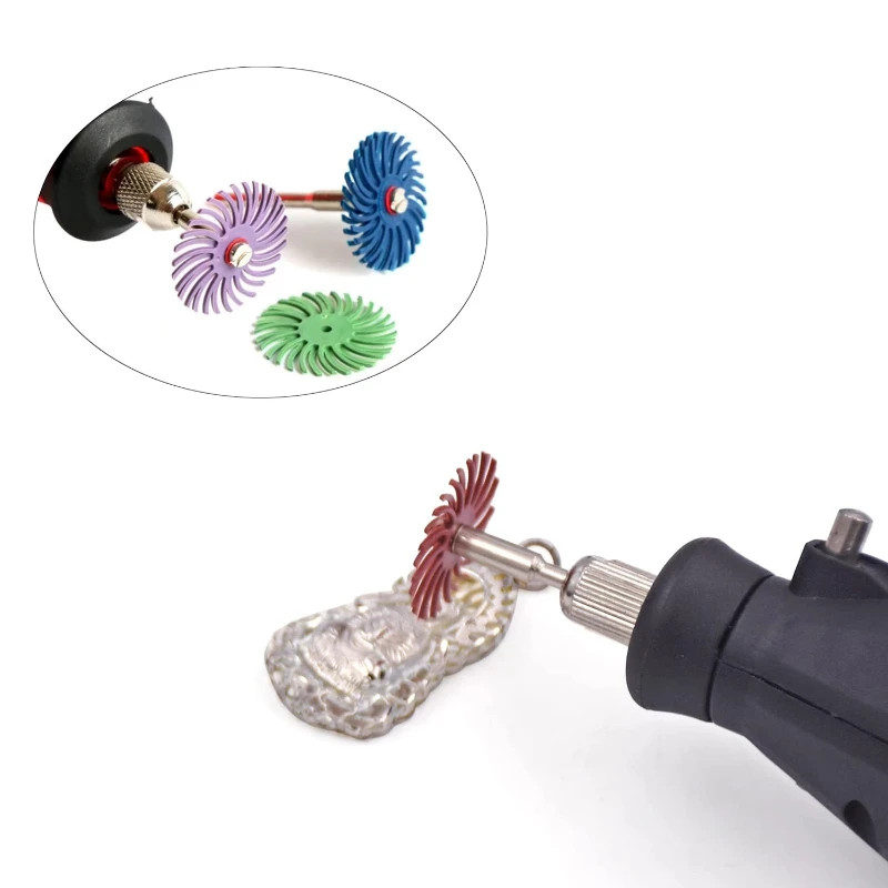 80-5000 Grit 25MM Radial Bristle Disc Abrasive Brush 2.35Mm Shank Polishing Whee