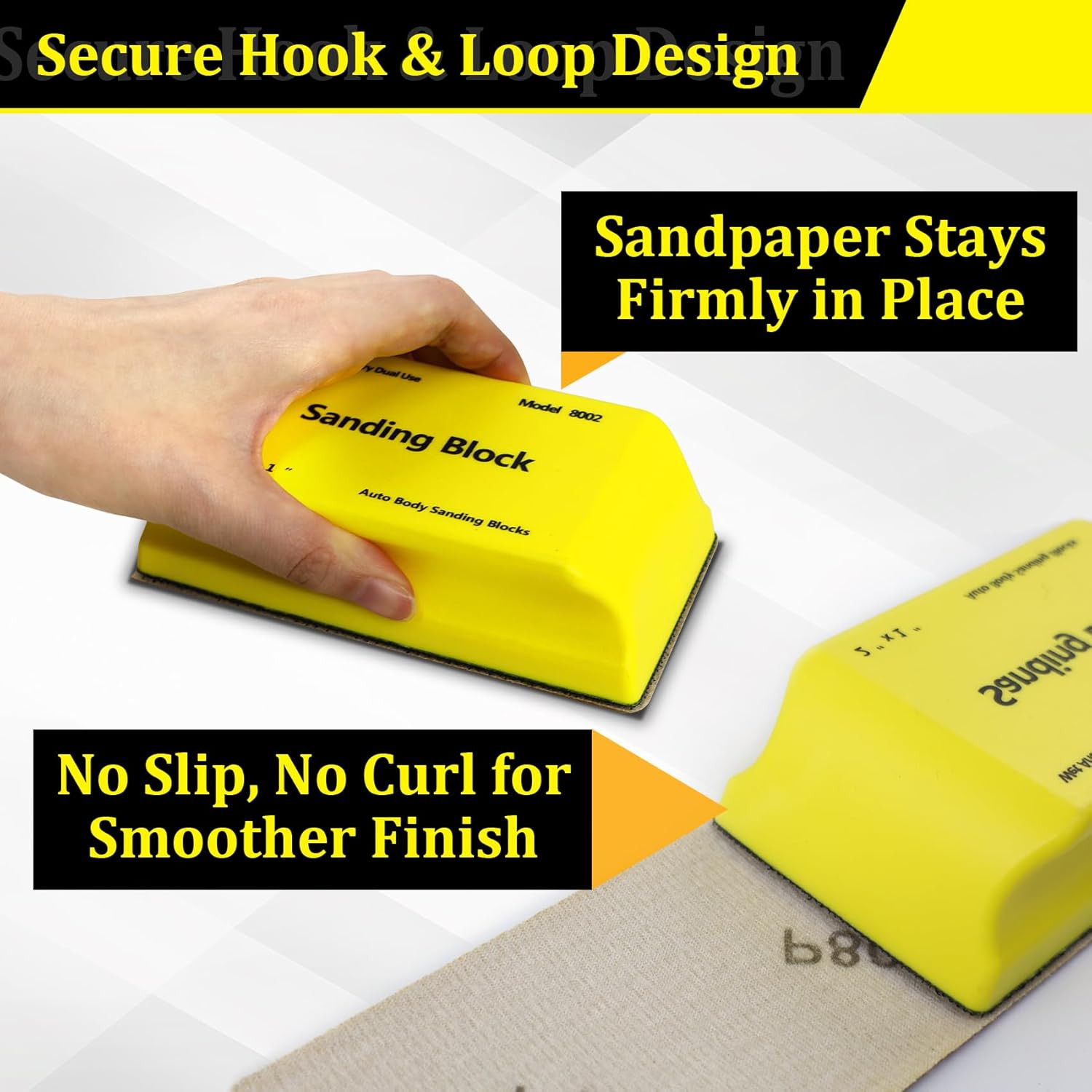 Upgrade 9 Pieces of Sanding Block Kit, Hook and Ring Design, Including 20 Pieces