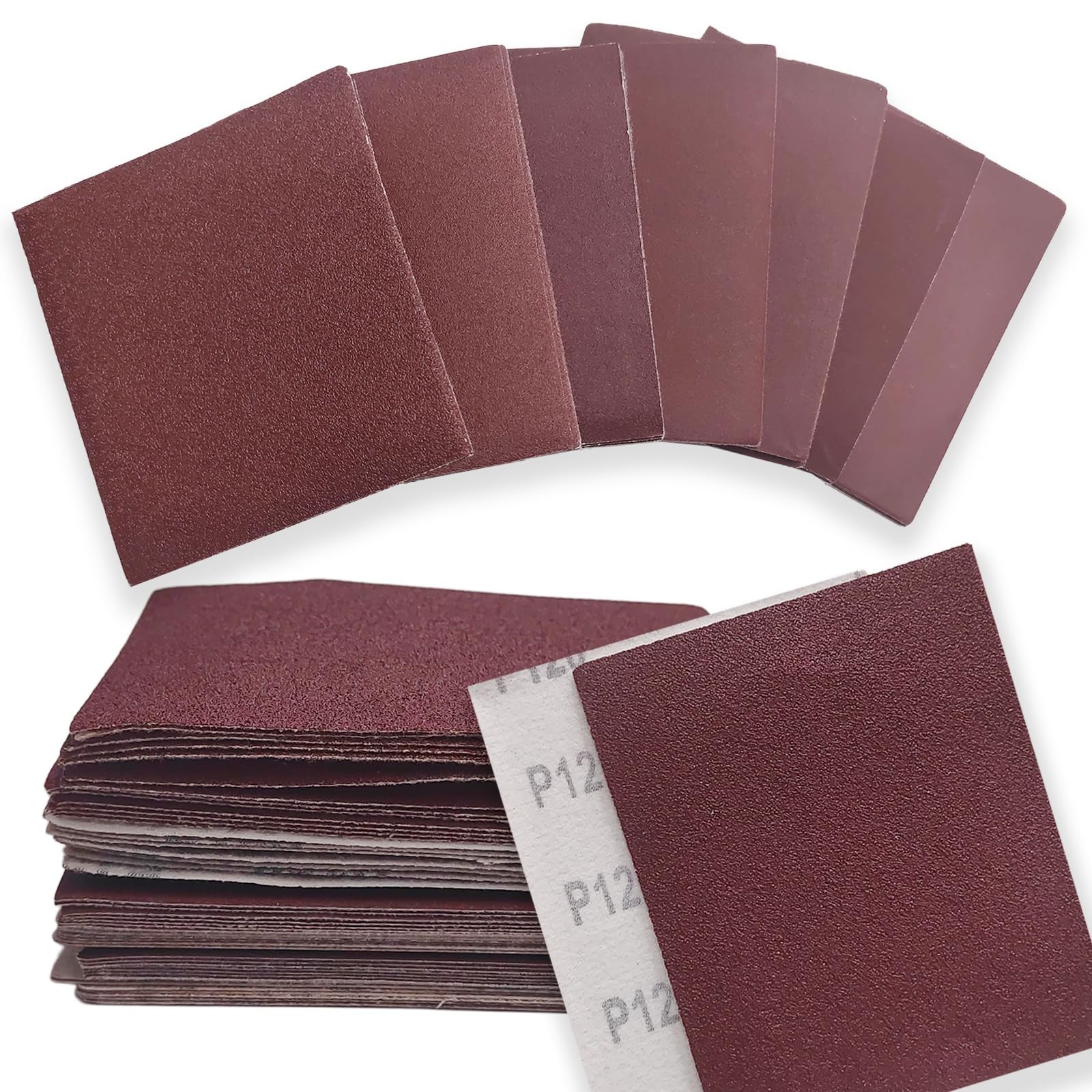 50 Pcs 1/4 Sheet Sandpaper for Palm Sander, 5.5″ x 4.5″ Premium Sand Paper 80