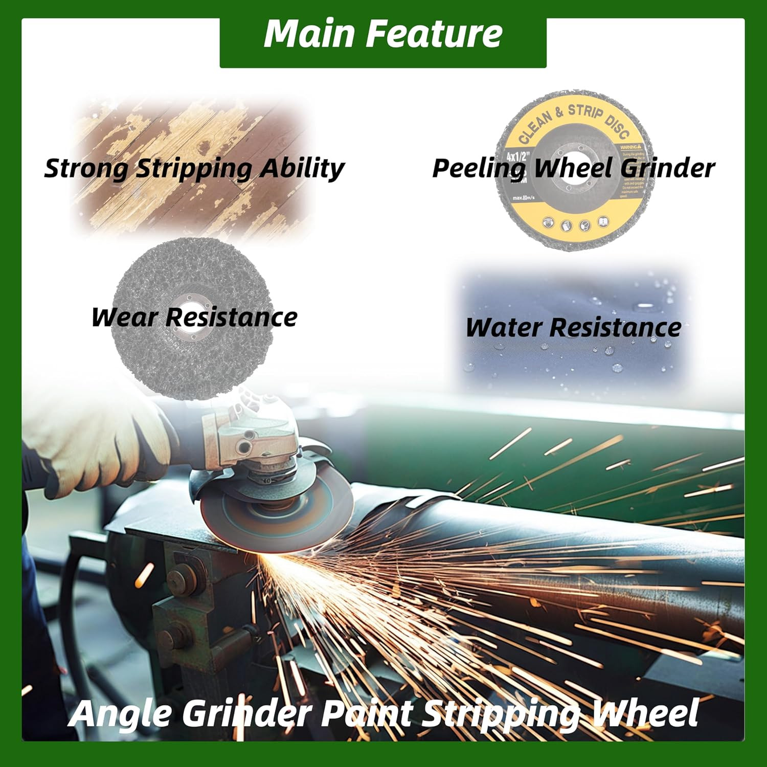 20 Pack 4.5″ Angle Grinder Strip Discs for Metal Paint & Rust Removal