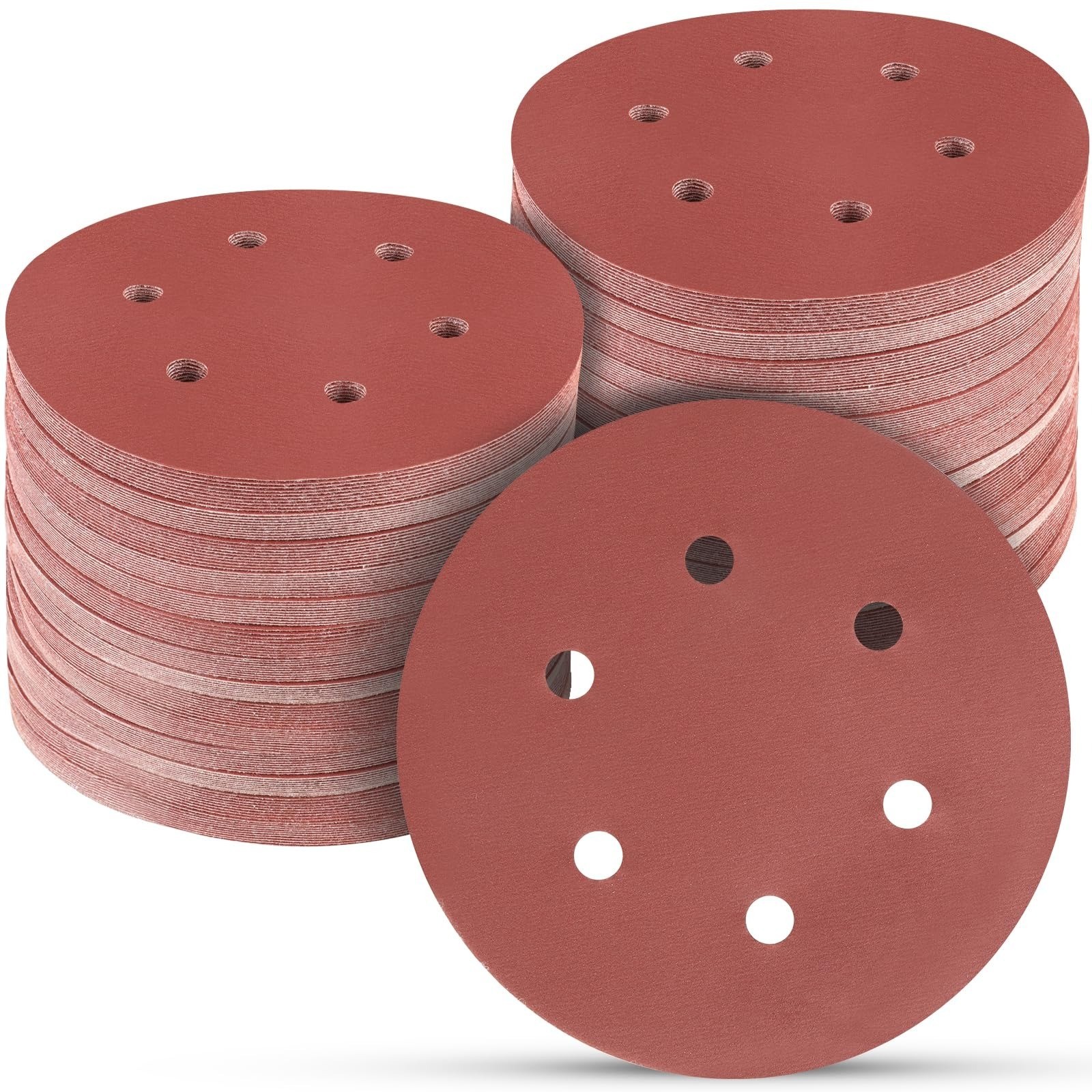100PCS 6 Inch Sanding Discs 80 Grit for Orbital Sander – Hook and Loop