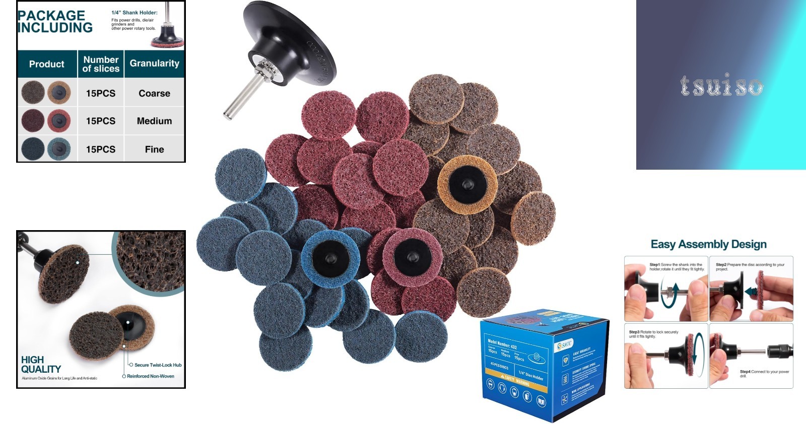 Max Performance 2 Inch Sanding Discs Set for Rust & Paint Removal Projects