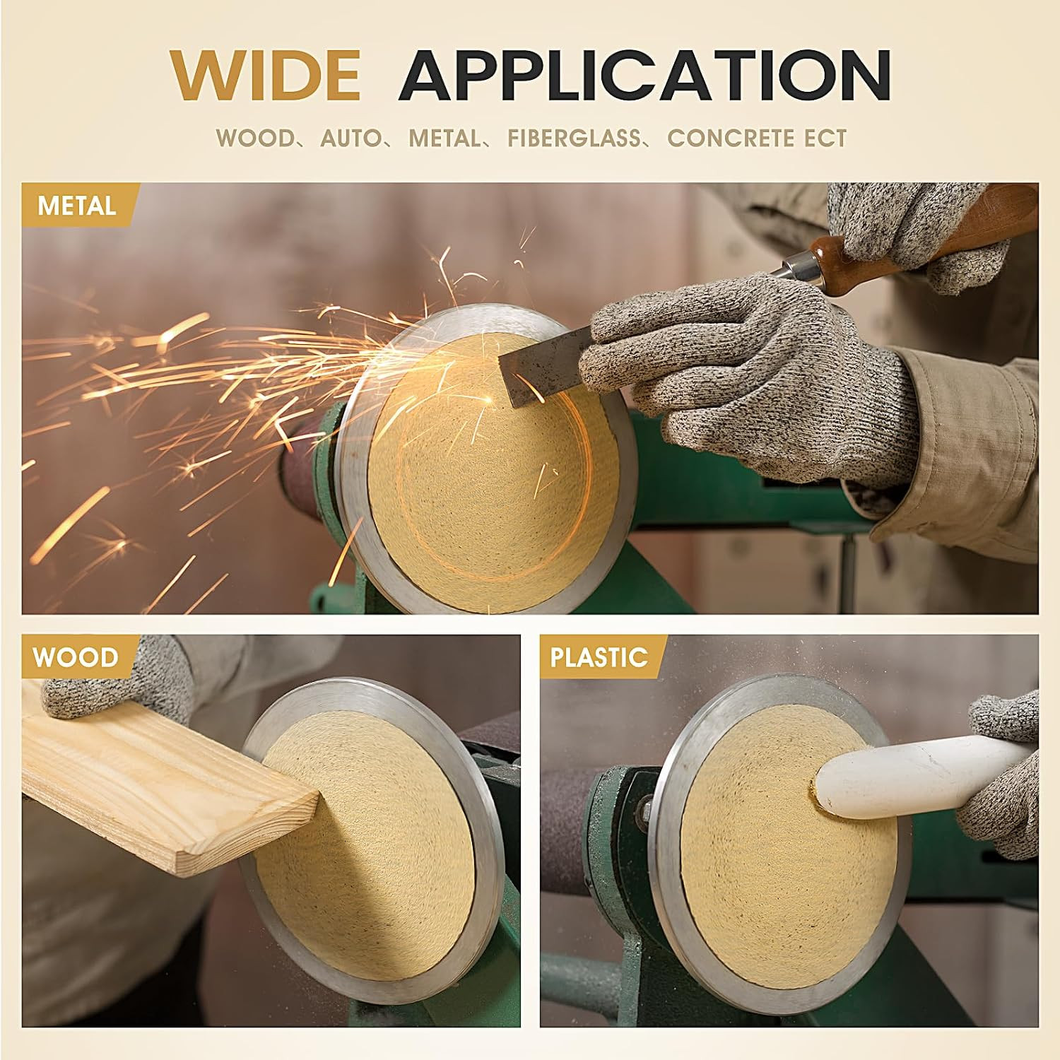 5 Inch 100 PCS Gold Sanding Discs 220 Grit Self Adhesive Sticky-Back Sandpaper