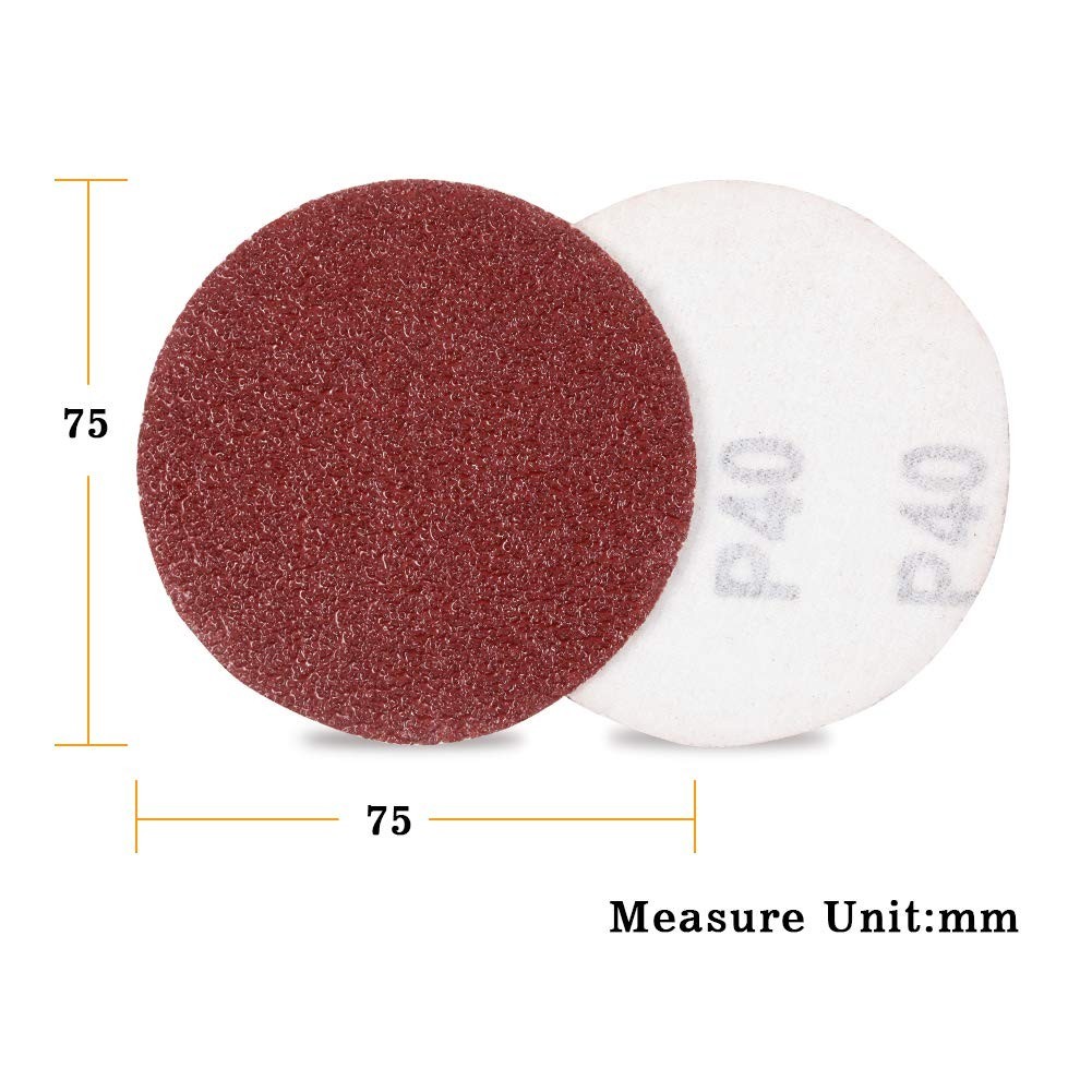 100pcs Sanding Discs 3 Inch Sandpaper 40 Grit Hook and Loop Sanding Discs for…
