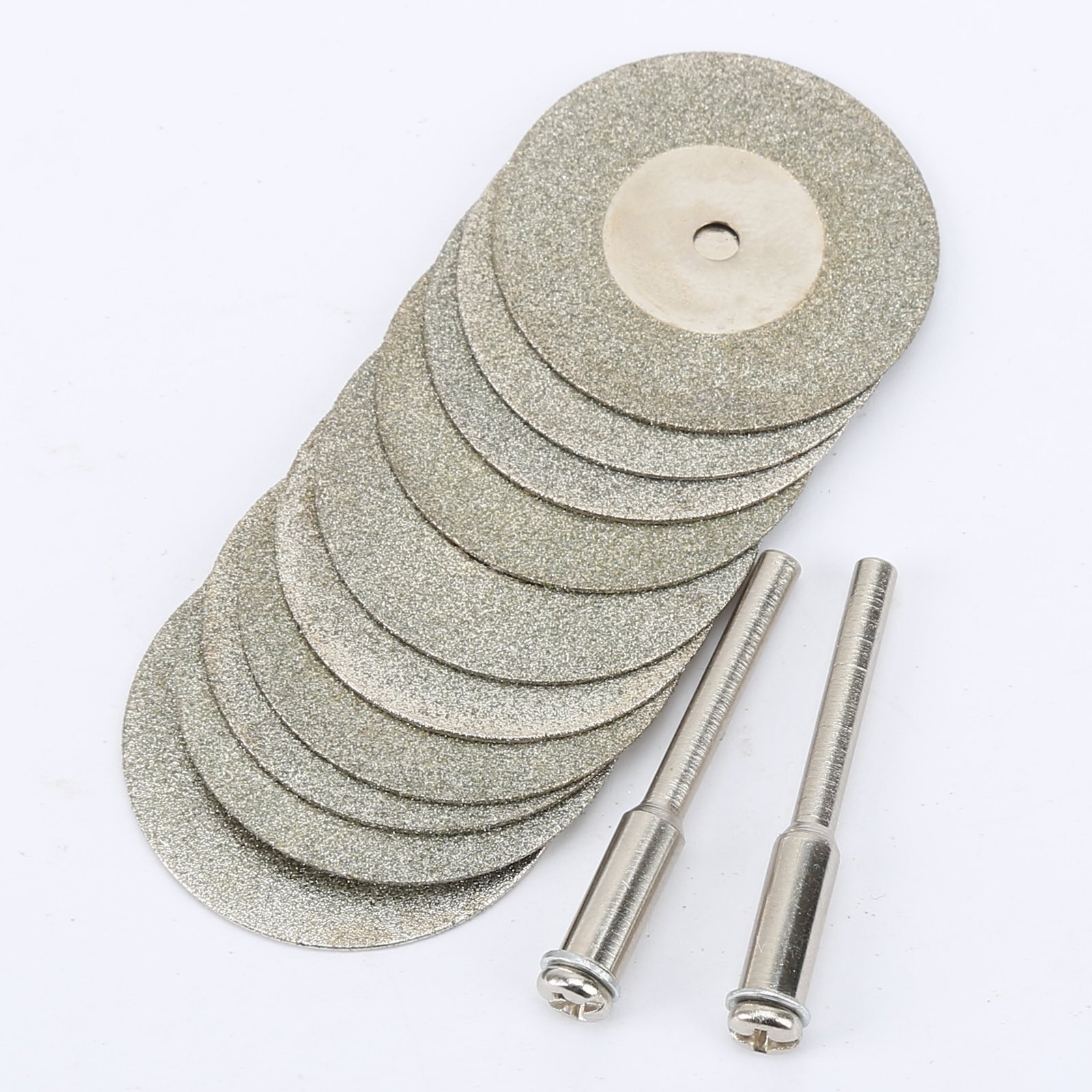 10PCS 30mm Diamond Cutting Discs Wheel + 2PCS Arbor F Grinder Power Rotary Tool