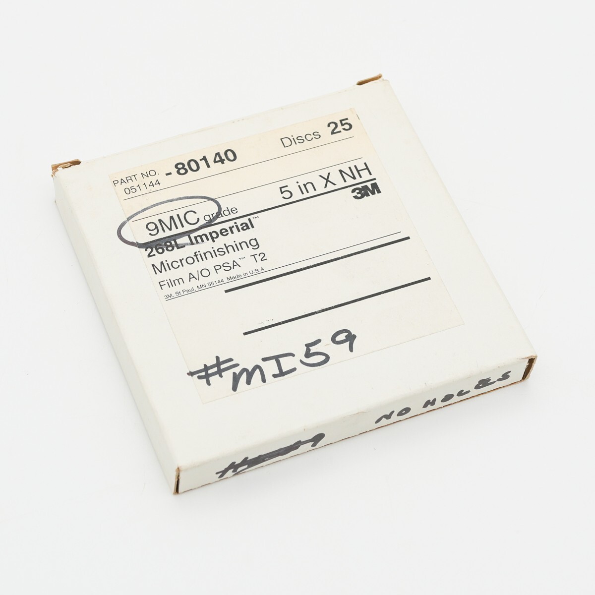 3M PSA Microfinishing Film Disc 268L, 9 Mic, 5 in x NH (box of 25)