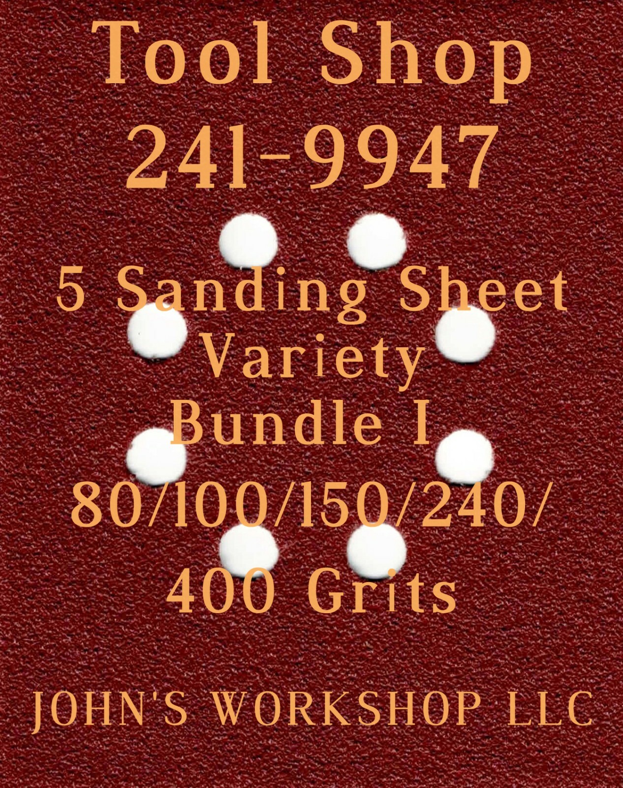 Tool Shop 2419947 – 80/100/150/240/400 Grits – 5 Sandpaper Variety Bundle I