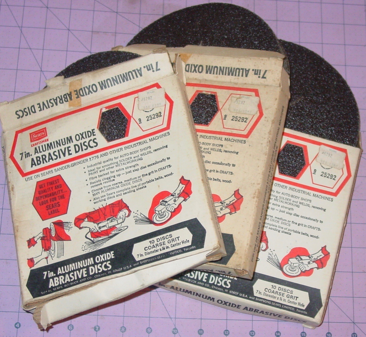 Fiber Resin Sanding 145 Discs Aluminum Oxide Large Mix Lot Sears Norton USA NOS