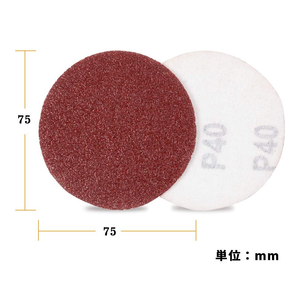 Sanding Discs 3 Inch 40 Grit Hook and Loop for Wood Leather Glass 100pcs