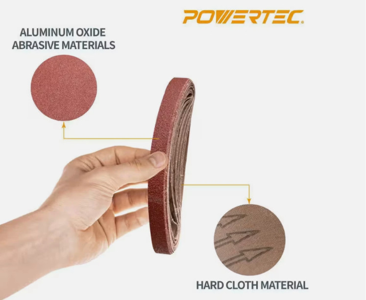 Aluminum Oxide Sanding Belt 1/2 in x 18 in 20-Pack Air File Choose Grit