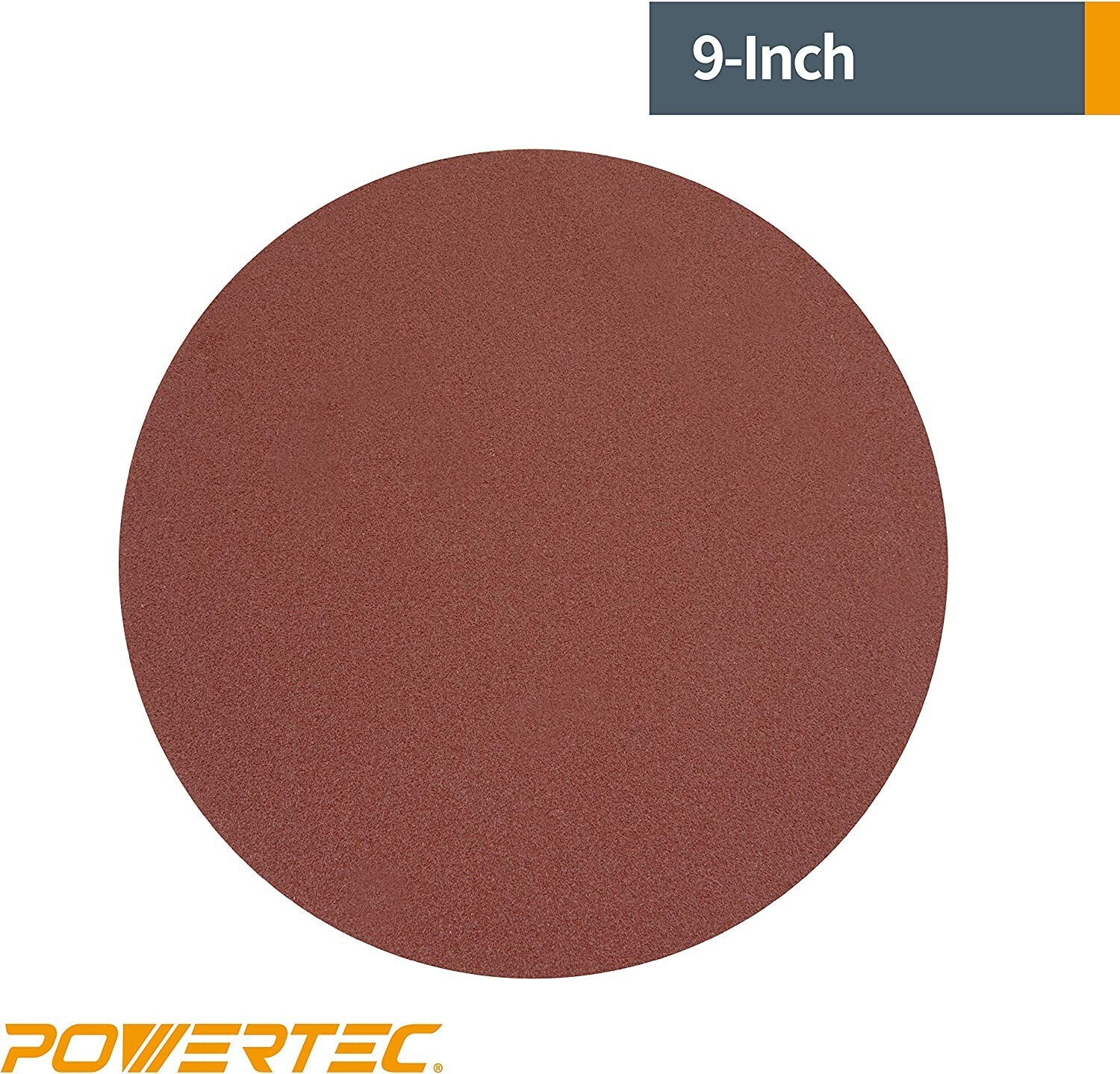 POWERTEC 110590 9″ PSA 120 Grit Aluminum Oxide Adhesive Sanding Disc, Pack of 10