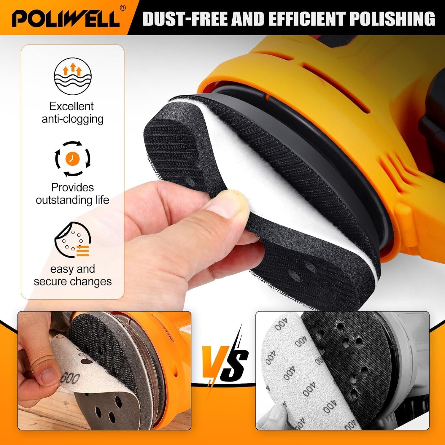 120pcs 5 Inch Sanding Discs Hook & Loop 8 Holes Wet Dry 320 400 600 800 1000 …