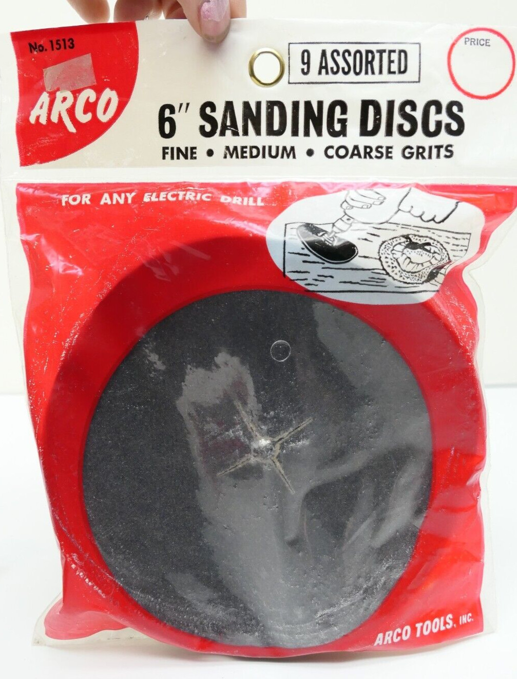 VTG Arco 6″ Sanding Discs No.1513 9Pk Assorted Grit Use w Any Electric Drill NOS