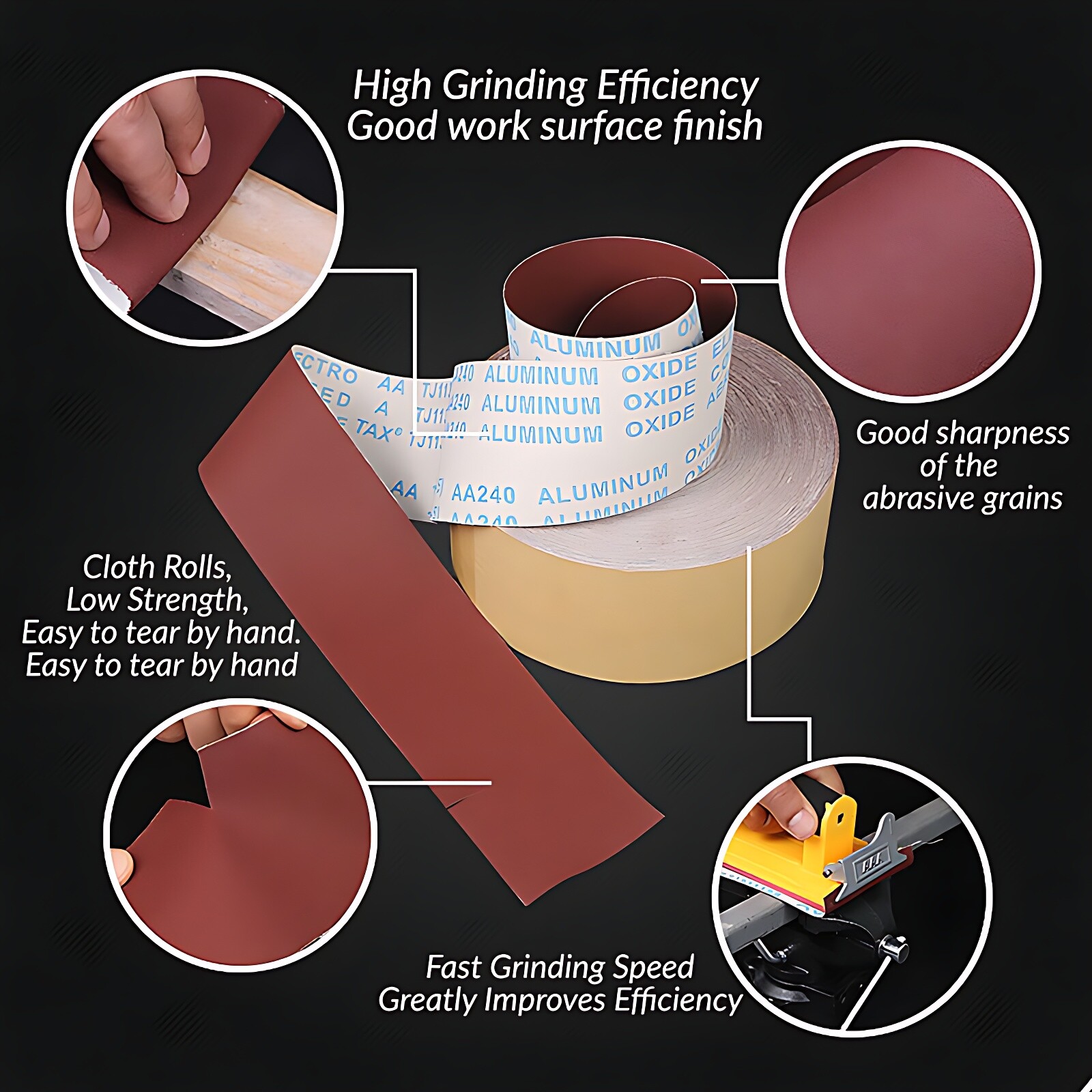Width 100mm Sandpaper Roll Abrasive Sand Paper Metal Furniture Sanding Sheets