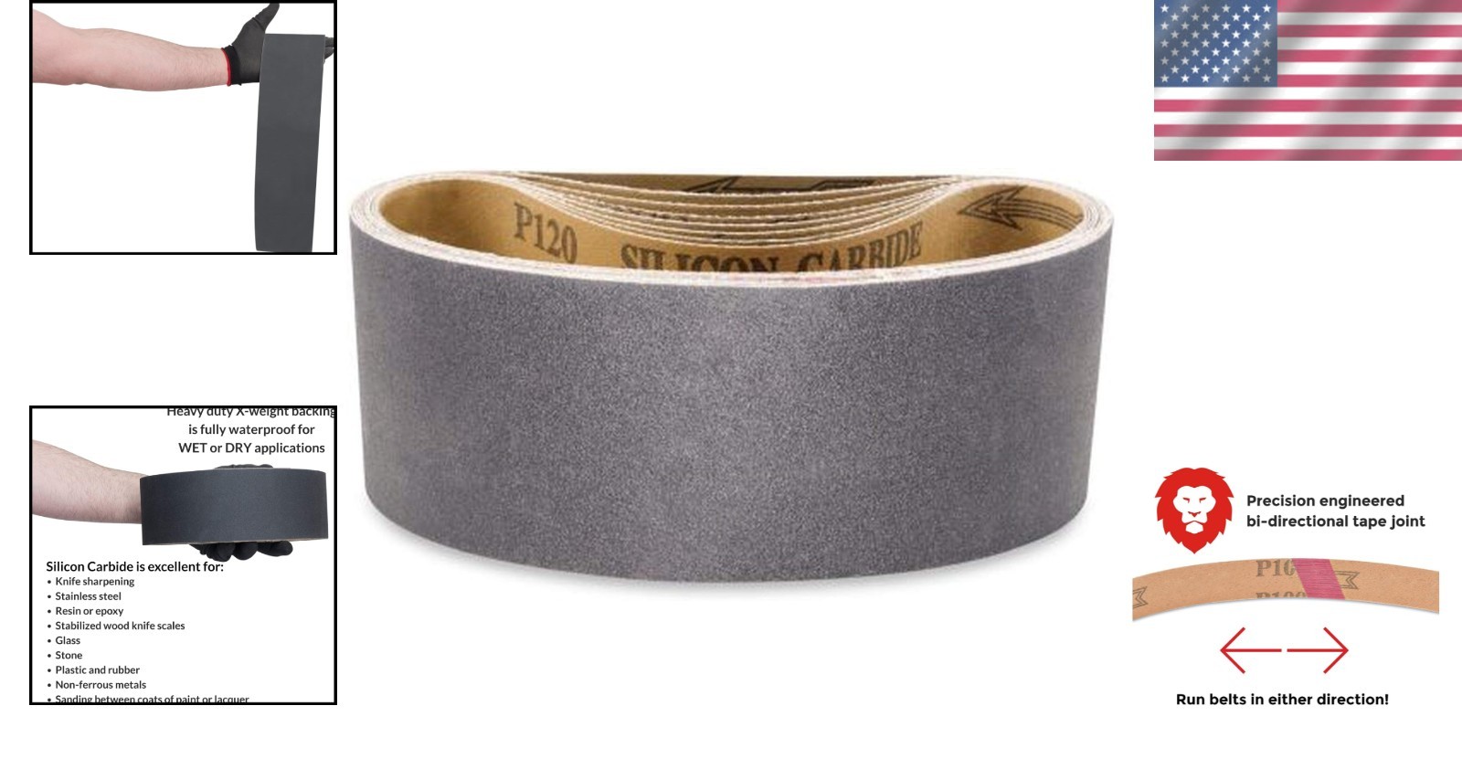 High-Performance 3 x 21 Inch 24 Grit Sanding Belts – 8 Pack for Professionals
