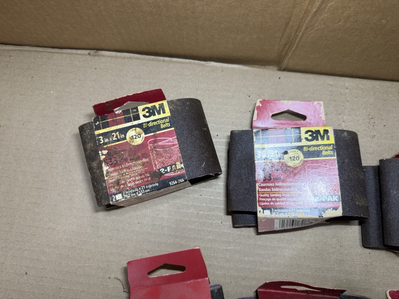 3M 3×21 in. Bi-Directional Sanding Belts 12 pcs Total 120 Grit
