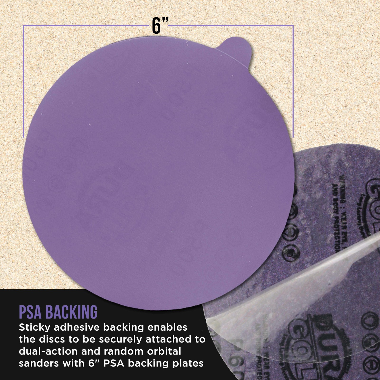Premium 600 Grit 6″ PSA Purple Film Ceramic Sanding Discs, of 50 – Adhesive S…