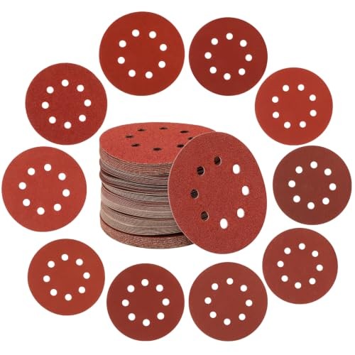 pcs 5in 8-Hole Hook & Loop Sanding Discs | 0.04 Inches 110 0.25 Inches 5 Inches