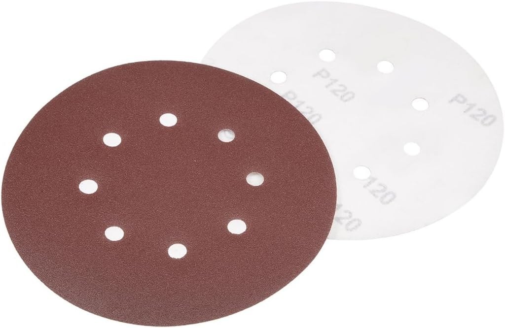 Versatile 10 Pack of 7 Inch 120 Grit Sanding Discs with Dust Extraction Holes