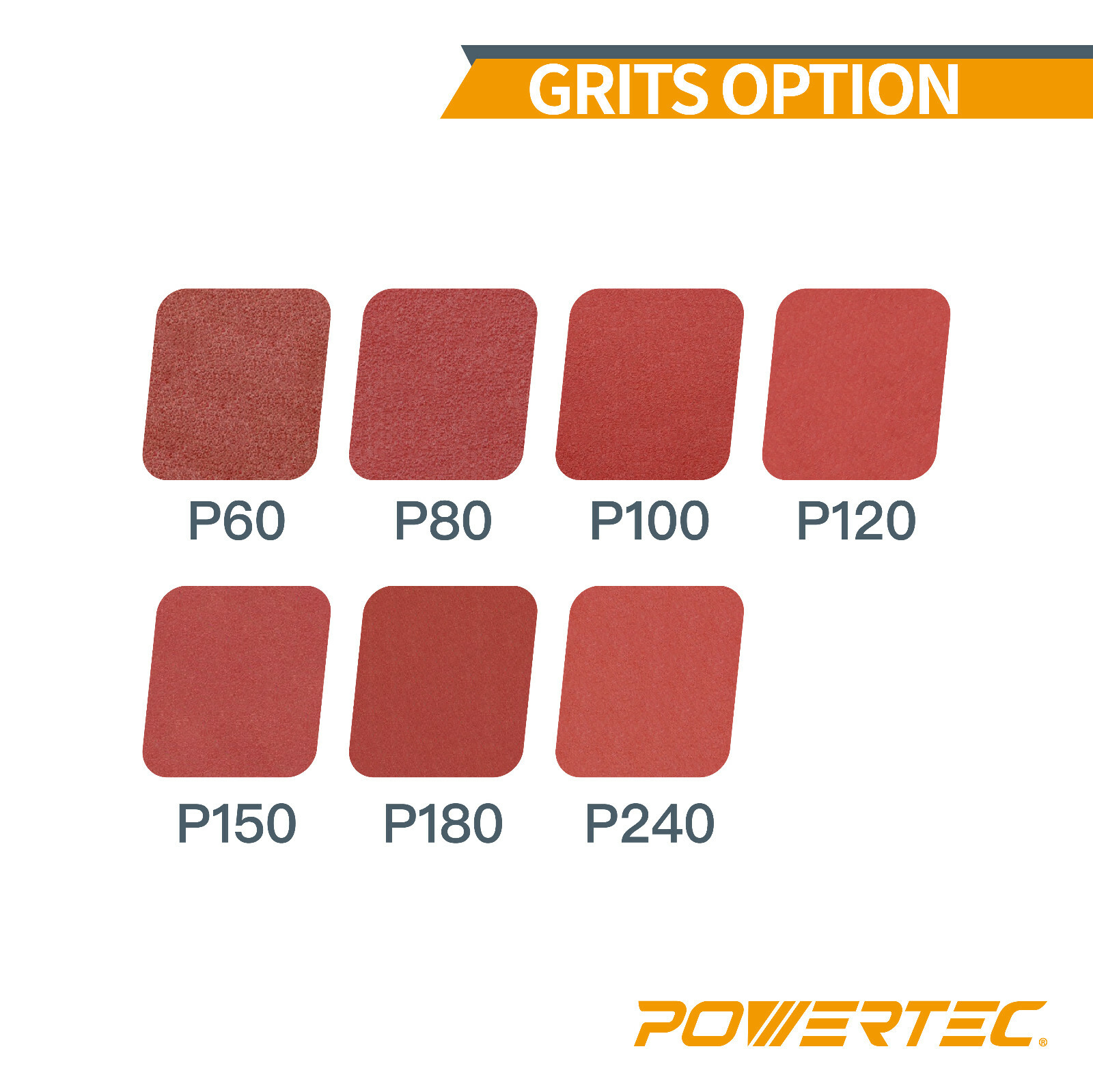 POWERTEC 12″ PSA 60 Grit Aluminum Oxide Adhesive Sanding Disc, 10pcs (110380)