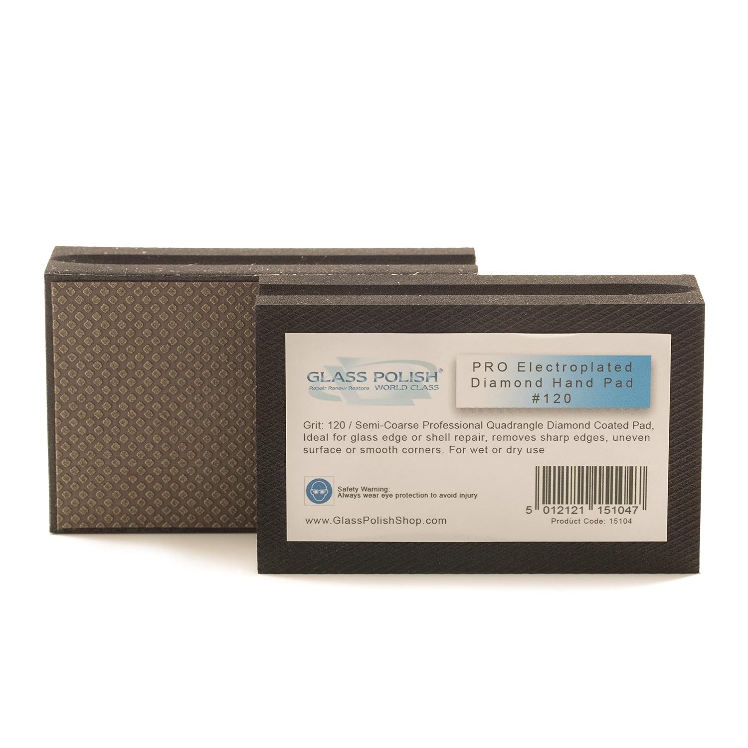 Diamond Hand Sanding Block 120 Grit for Precision Glass & Surface Finishing