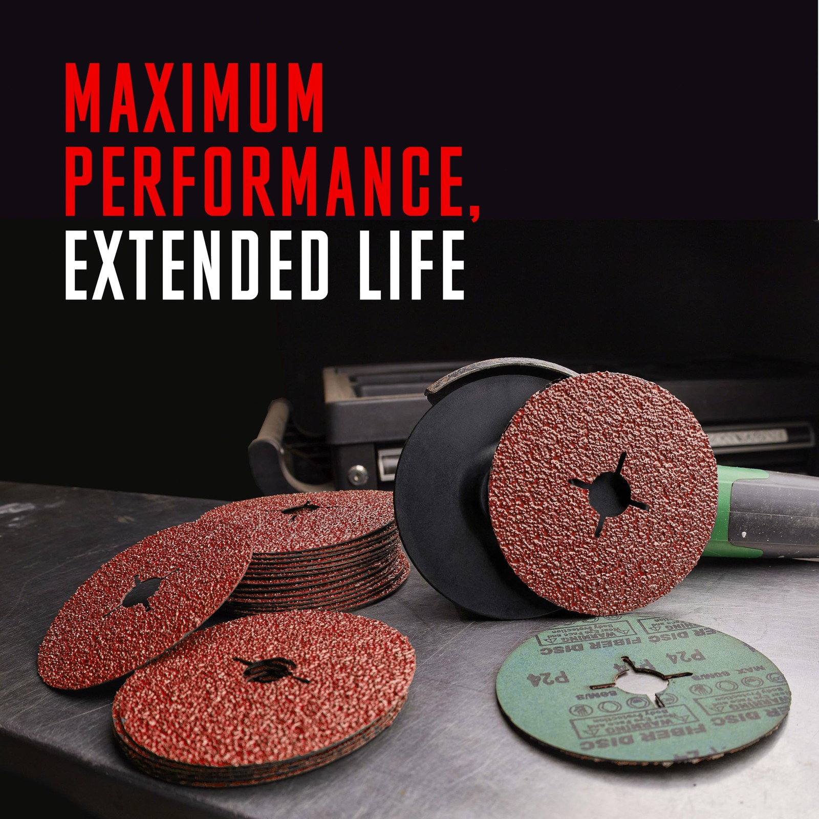 Sanding Discs 120 Grit 4-1/2″ Diameter 7/8″ Arbor – for Angle Grinder, 25-Pack