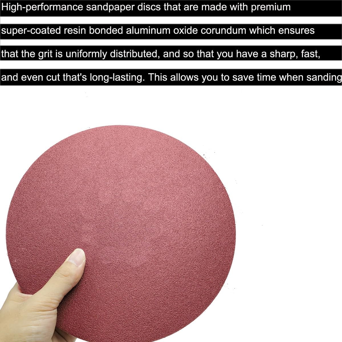 20 Pack 7 Inch 80 Grit Hook and Loop Sanding Discs Aluminum Oxide Sandpaper