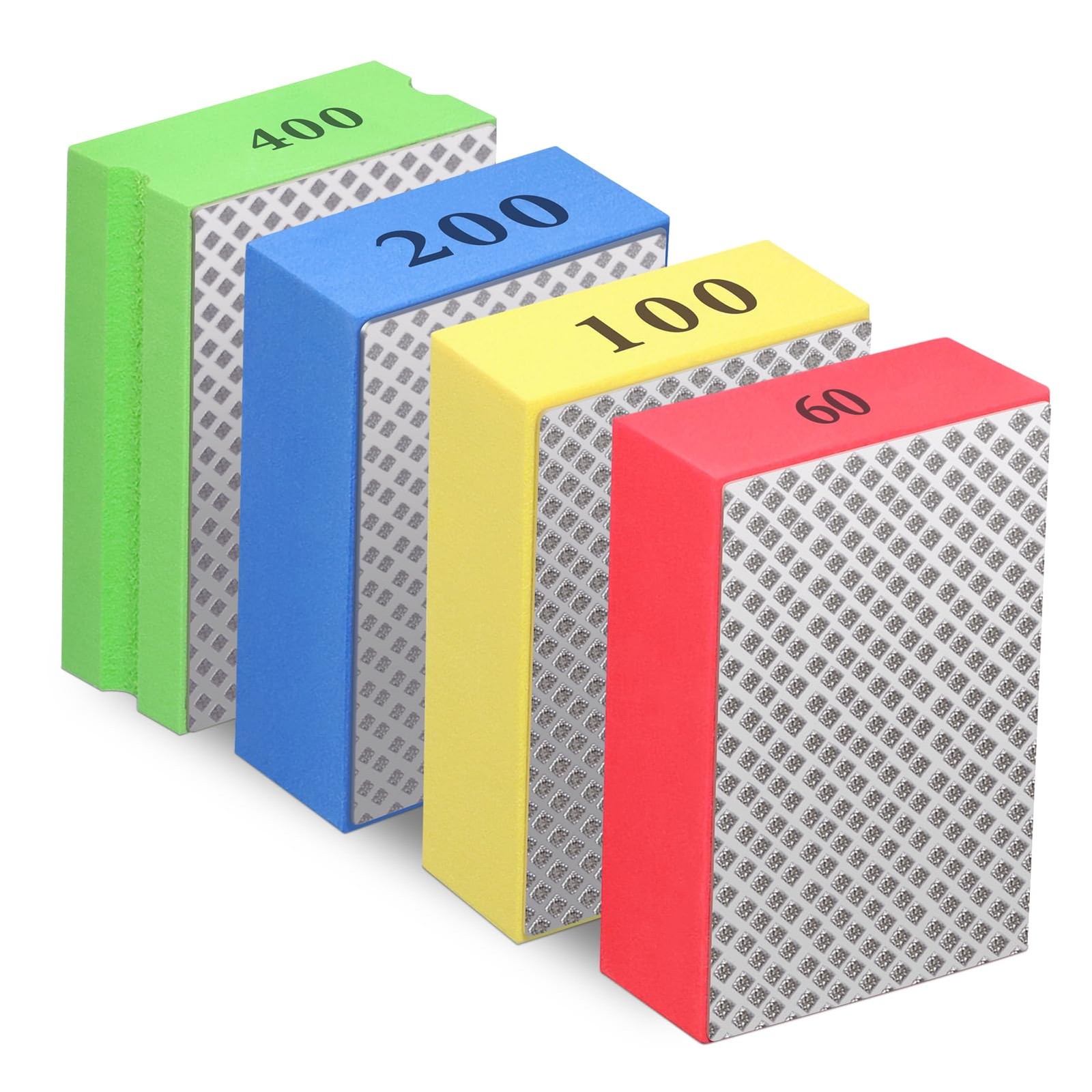 Diamond Hand Polishing Pads, 4PCS Sanding Blocks Diamond Sanding Pads, Diamon…