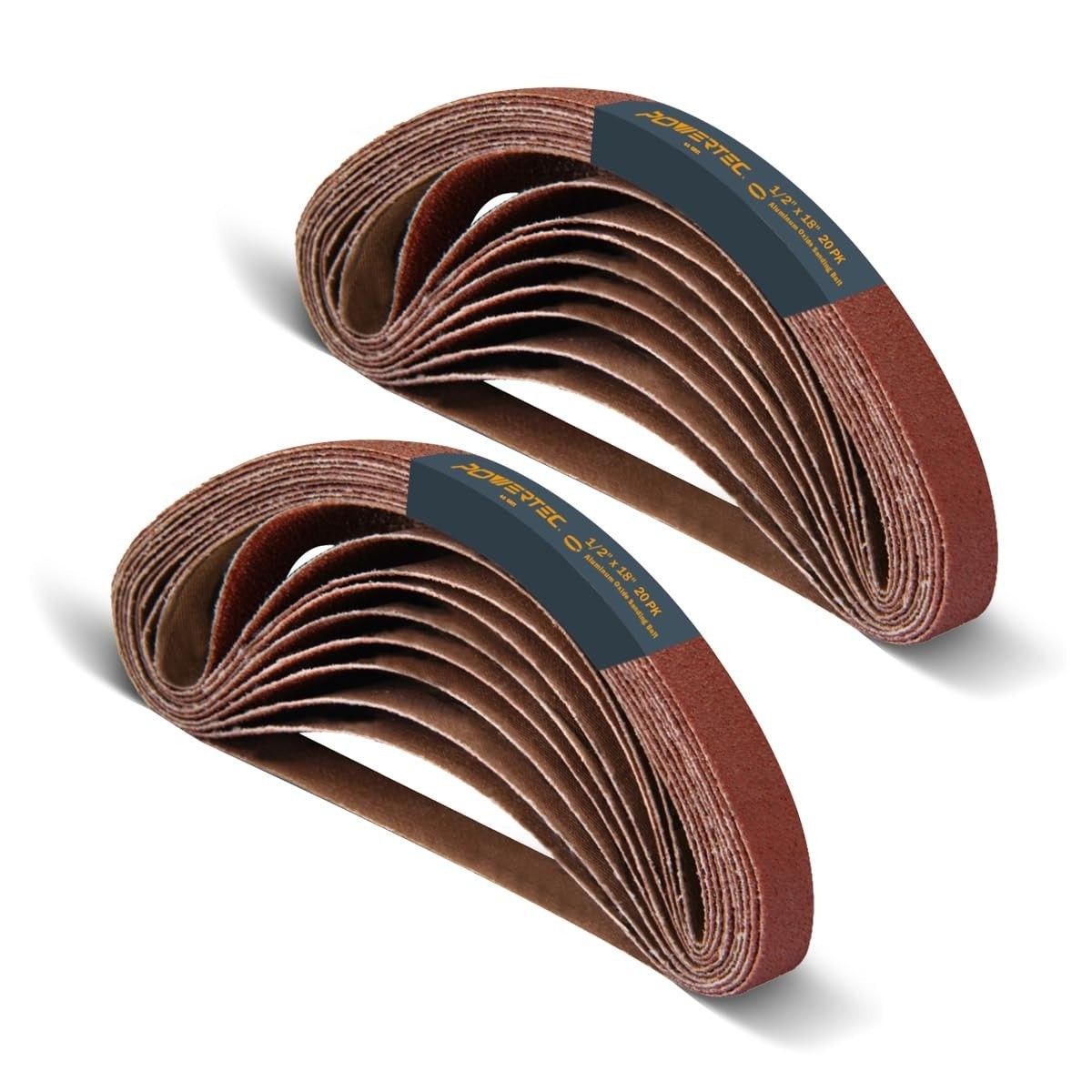 1/2 x 18 Inch Sanding Belts 50PK 40-240 Grit Aluminum Oxide Air File Sander