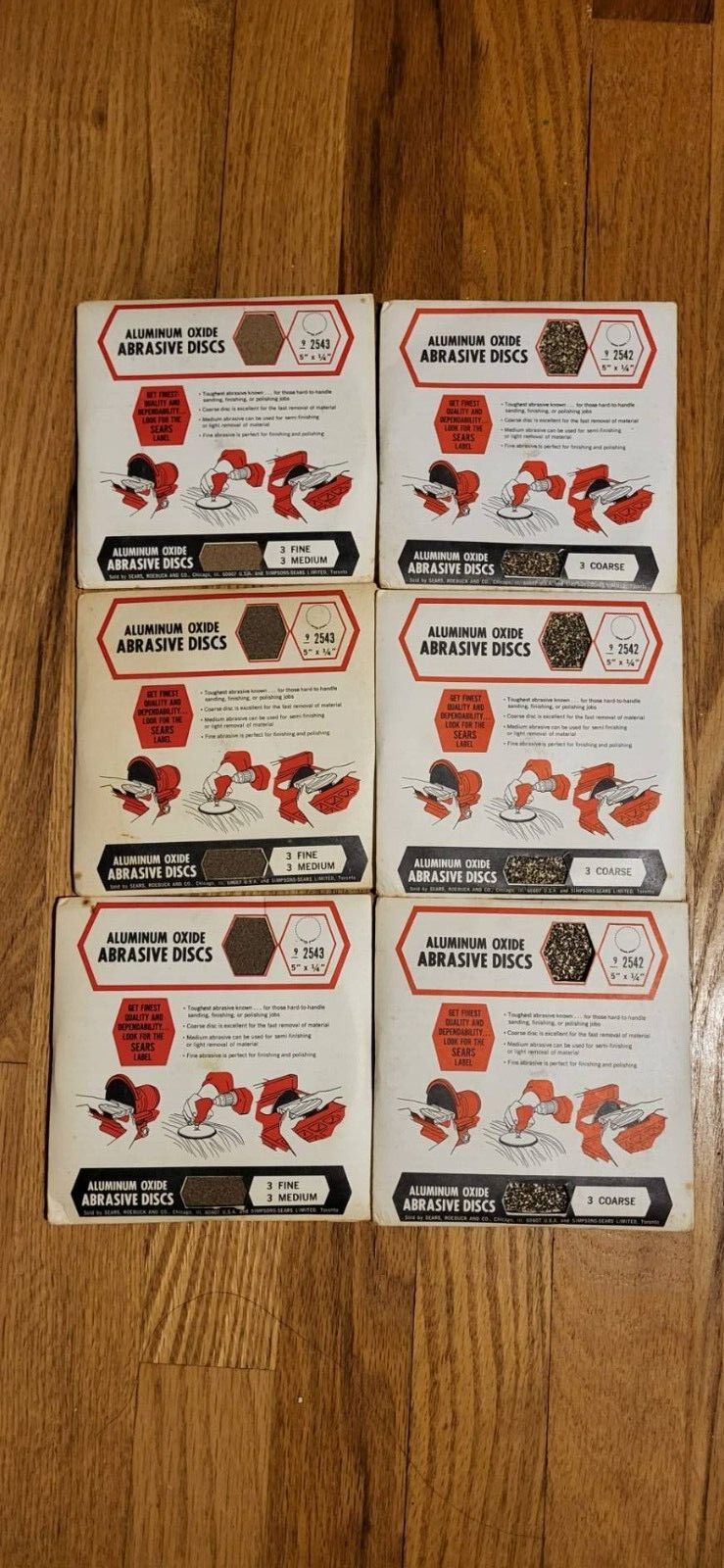 Lot of Sears Craftsman Aluminum Oxide Abrasive Discs 2542 and 2543