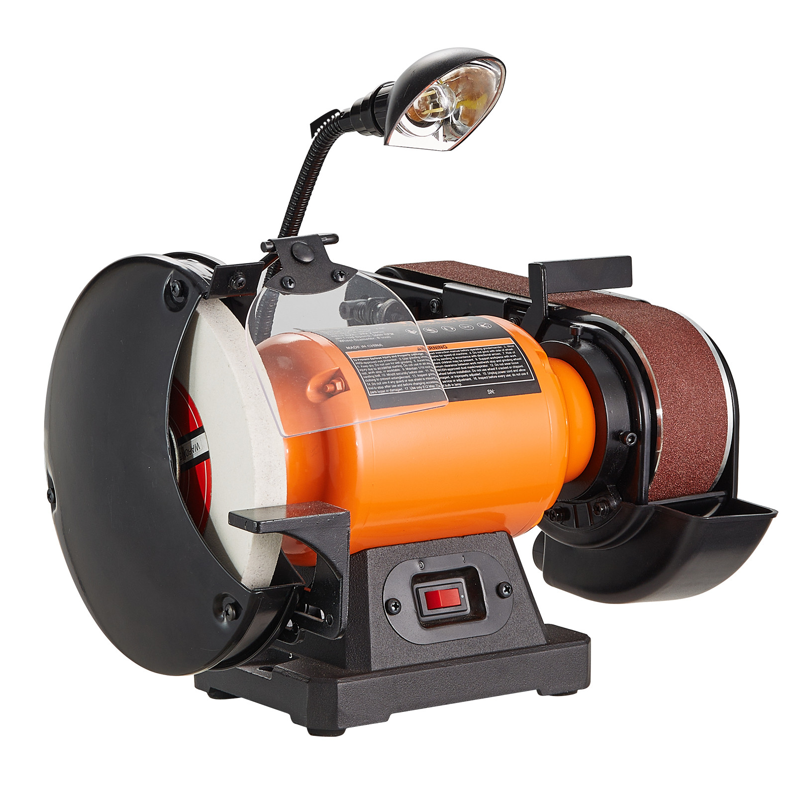 VEVOR Belt Grinder Sander Combo 8″ Bench Grinder and 2″x 28″ Belt 2.5A 3600RPM